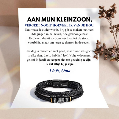 Aan Mijn Kleinzoon - Liefs Oma - Leren Armband