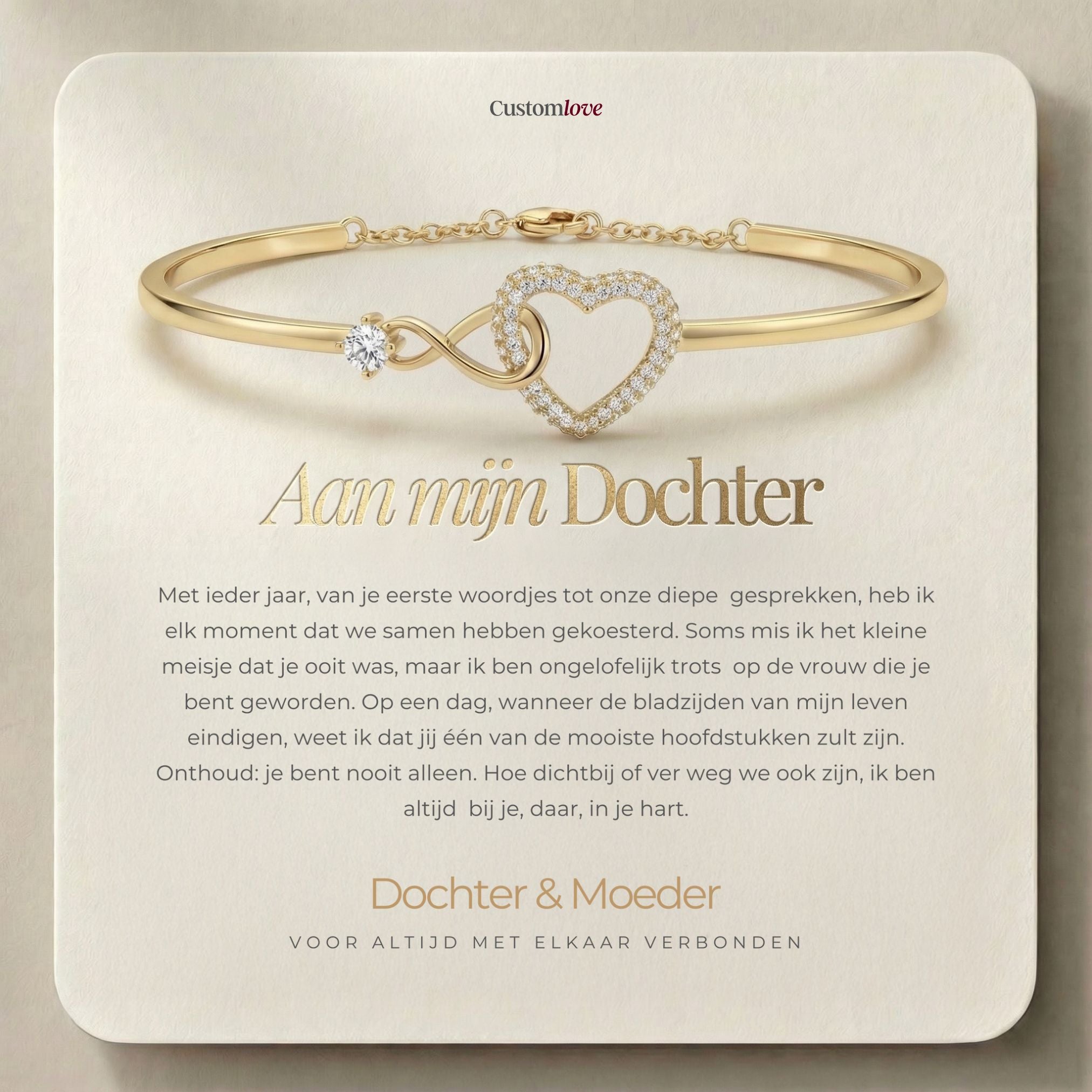 Aan Mijn Dochter - Infinity Heart-Armband