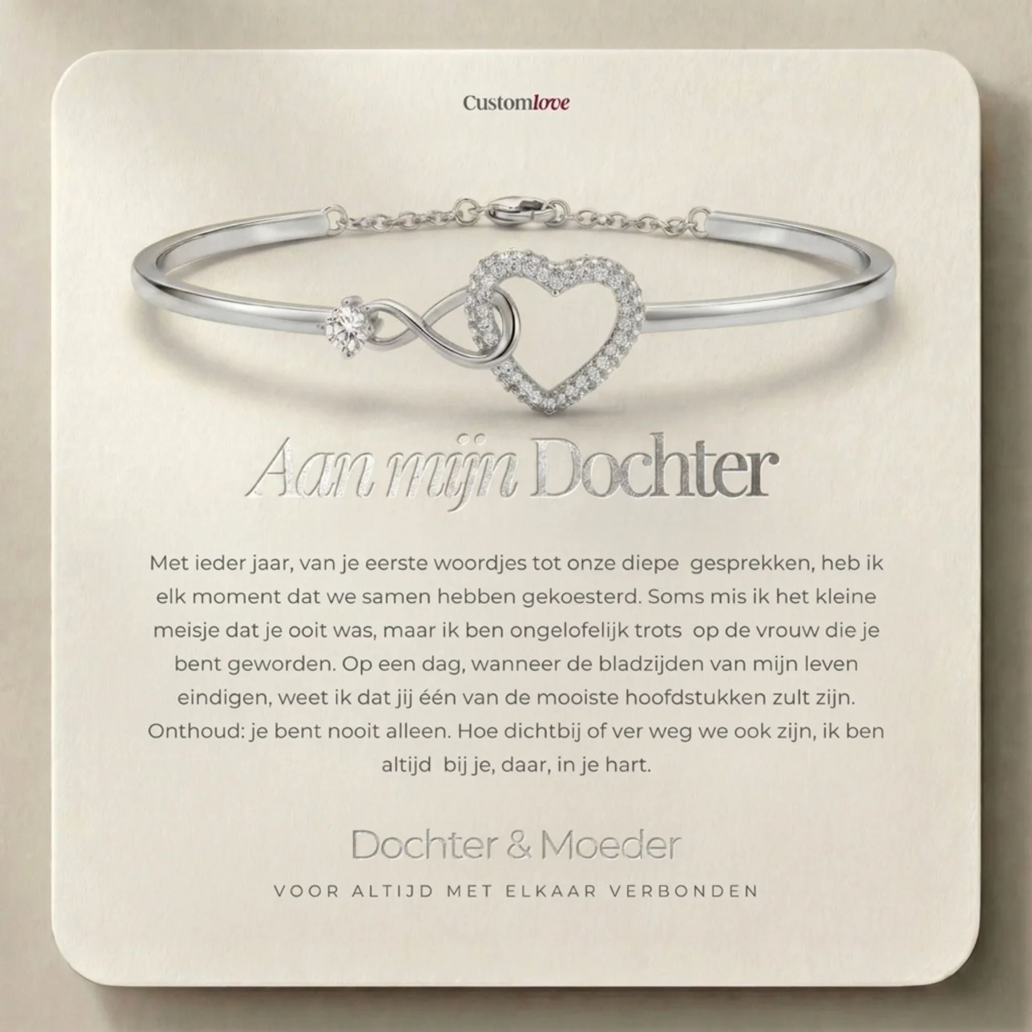 Aan Mijn Dochter - Infinity Heart-Armband