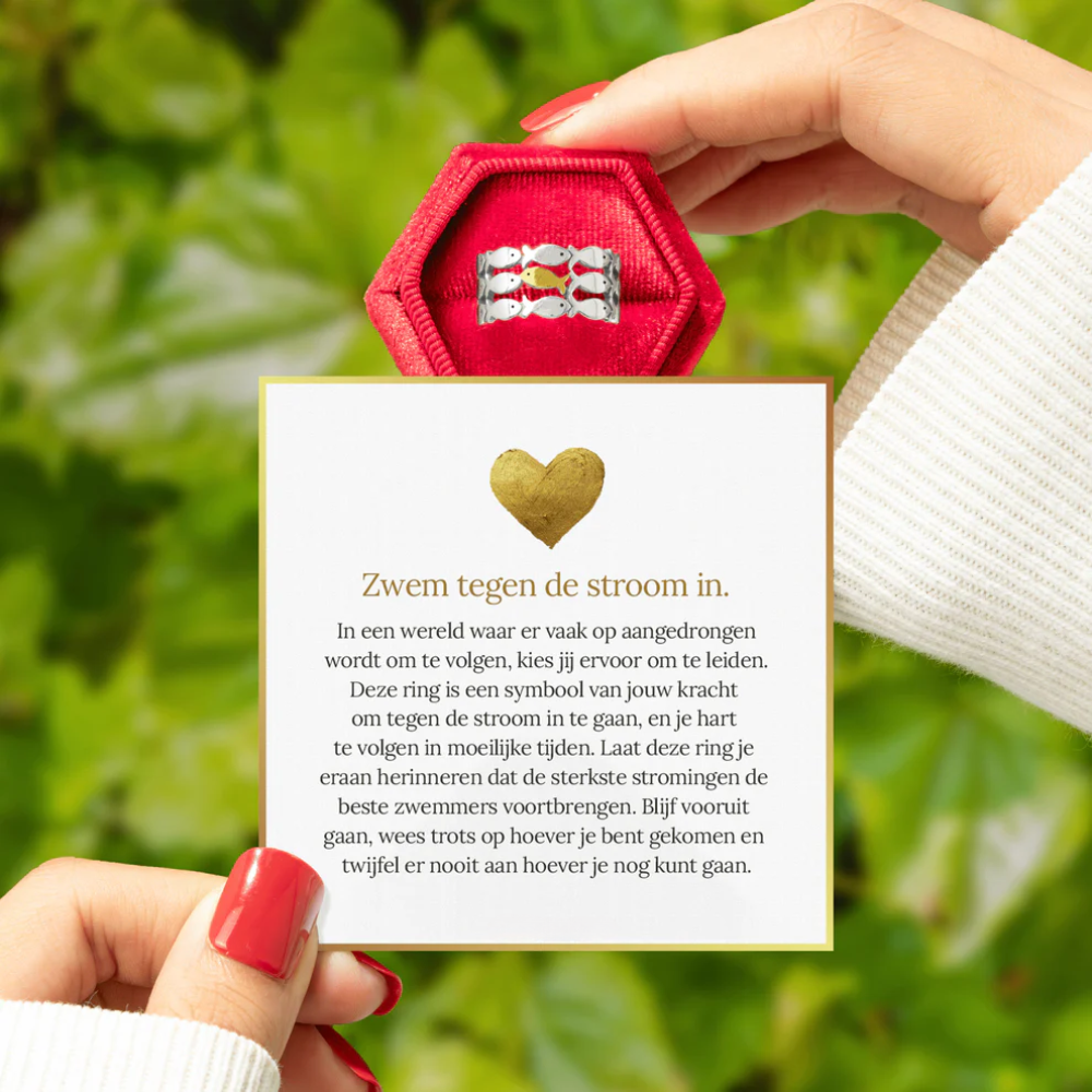 "Zwem Tegen De Stroom In" Ring