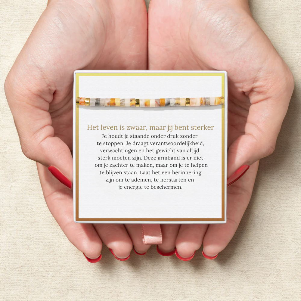 "Het Leven Is Zwaar, Maar Jij Bent Sterker" Armband