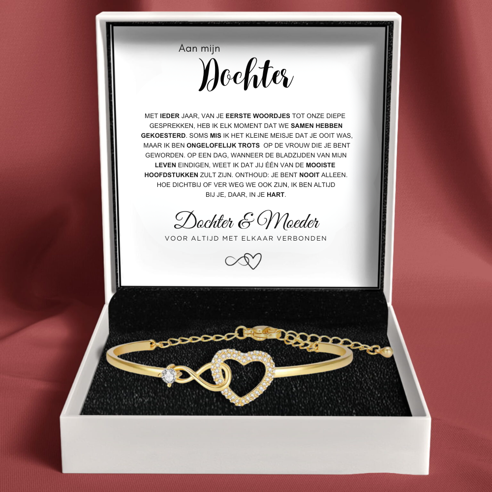 Aan Mijn Dochter - Infinity Heart-Armband – Voor Altijd Met Elkaar Verbonden