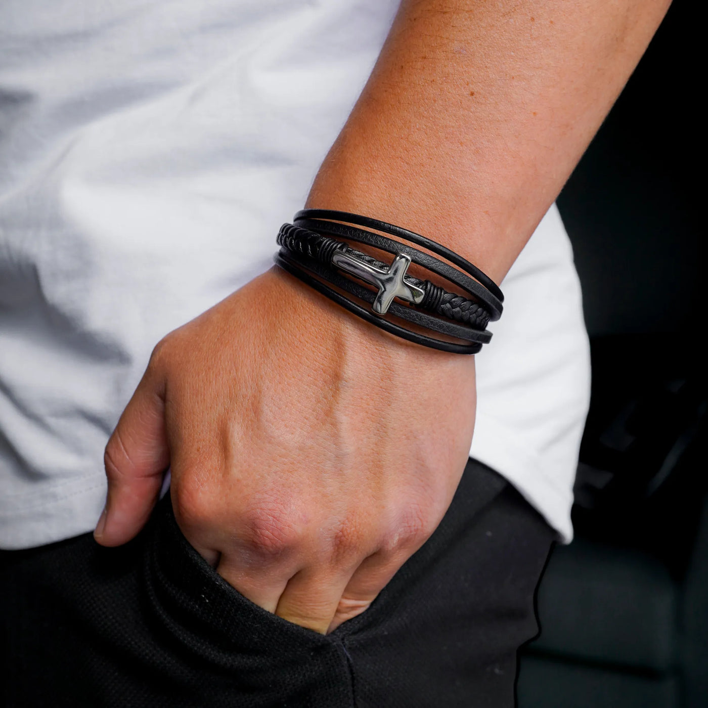 Aan Mijn Kleinzoon - Gepersonaliseerde Eeuwige Beschermer Geloofsarmband