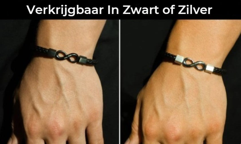 Aan Mijn Man - Gepersonaliseerde Infinity Leren Armband
