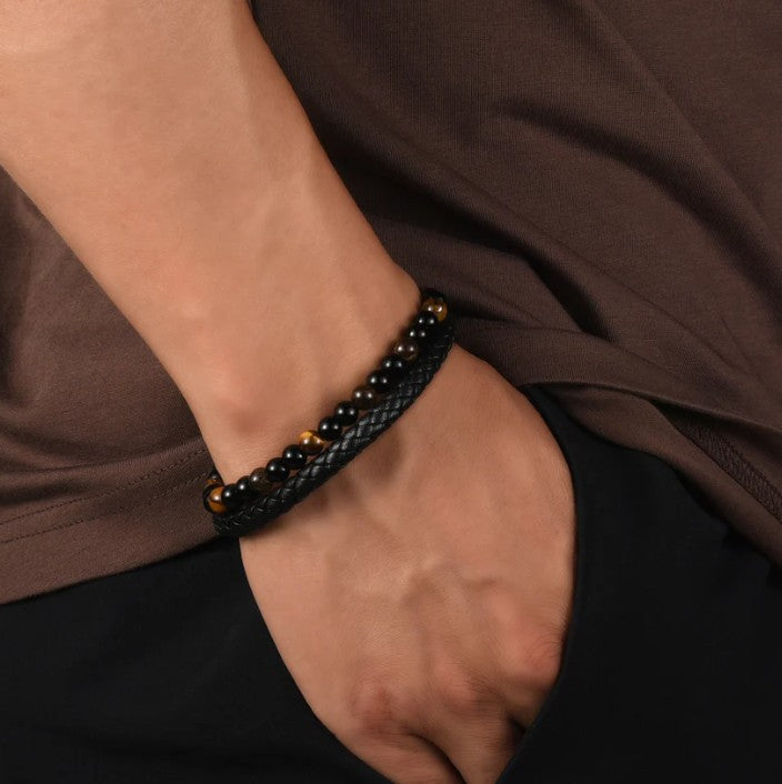 Aan Mijn Zoon - Tijgeroog Beschermings Gepersonaliseerd Armband