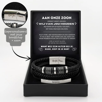 Aan Mijn Zoon – Gepersonaliseerde “Voor Altijd Verbonden” Armband