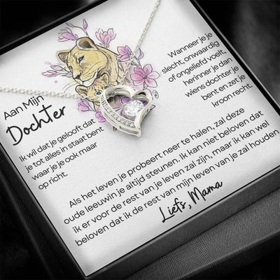 Aan Mijn Dochter - Hart ketting - Leeuwin - Liefs Mama - CustomLove.nl