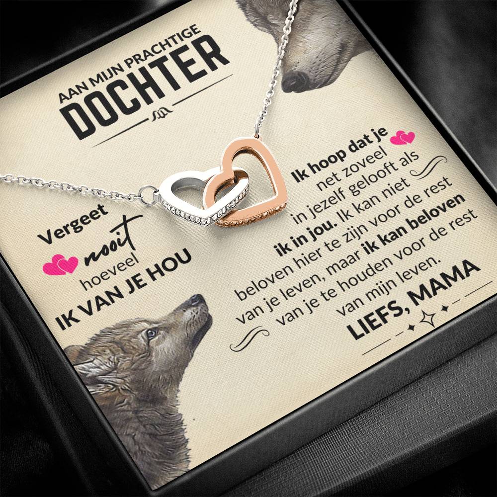 Aan Mijn Dochter - Harten ketting - Wolvin - CustomLove.nl