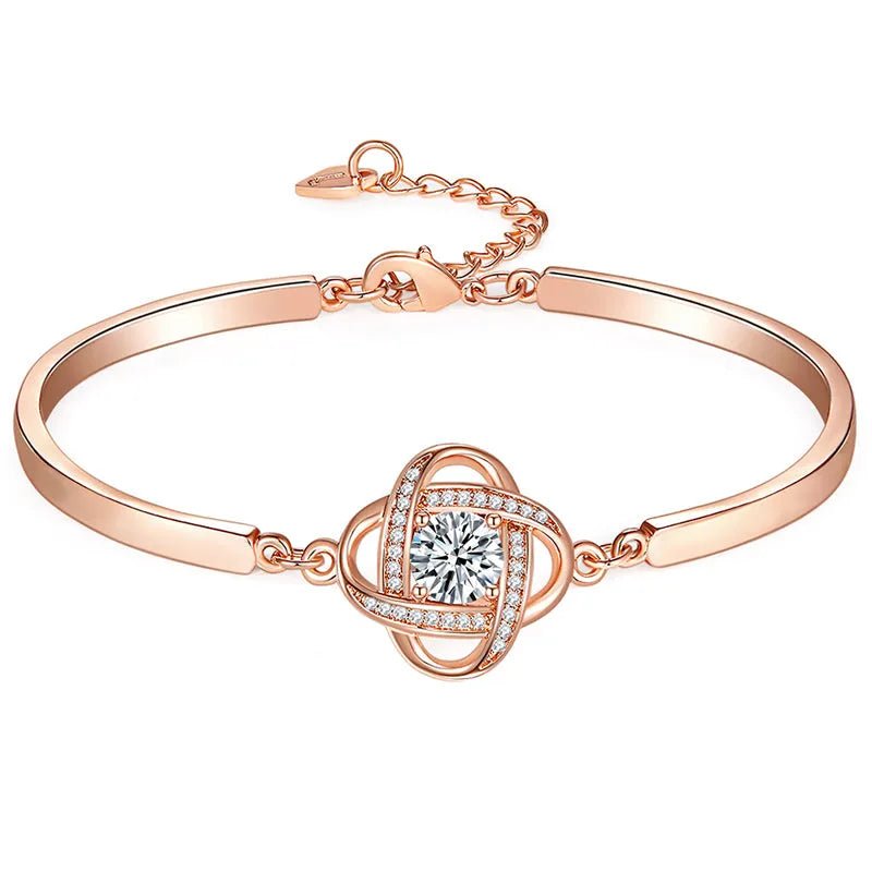 Aan Mijn Dochter - Ik Ben Altijd Bij Je - Diamant Knot Armband - CustomLove.nl