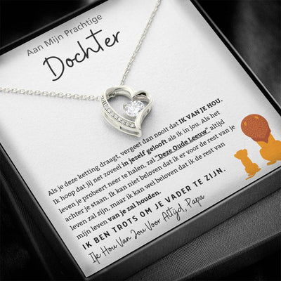 Aan Mijn Dochter - Ik Ben Trots Om Je Vader Te Zijn - Hart Ketting - CustomLove.nl