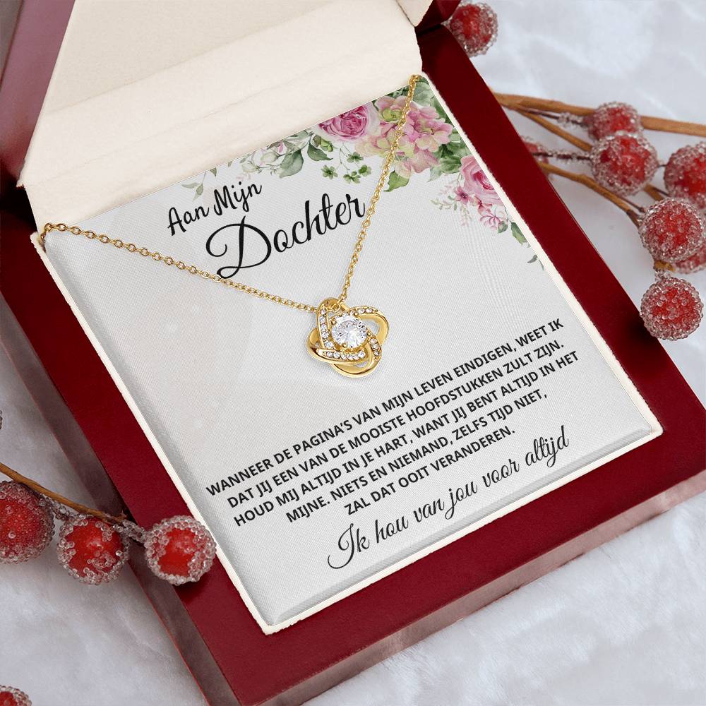 Aan Mijn Dochter - Je bent in mijn hart - Love Knot Ketting - CustomLove.nl