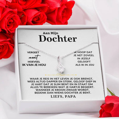 Aan Mijn Dochter - Liefs Papa - 14k Witgoud Ketting - CustomLove.nl