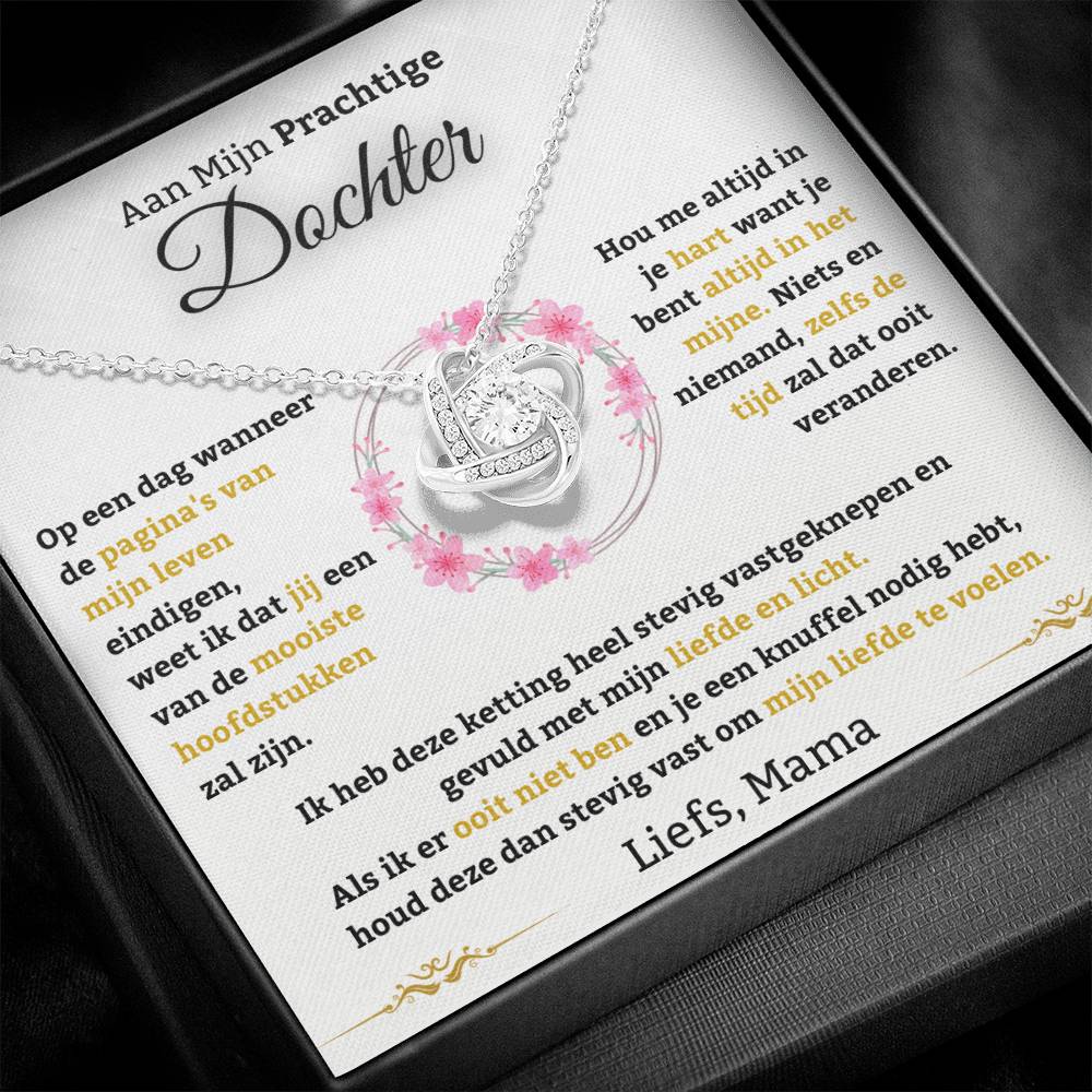 Aan Mijn Dochter - Love Knot Ketting - Liefs Mama - CustomLove.nl