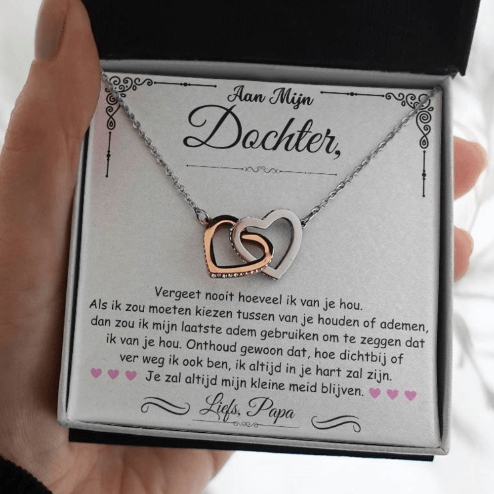 Aan Mijn Dochter - Mijn Kleine Meid - Harten ketting - CustomLove.nl