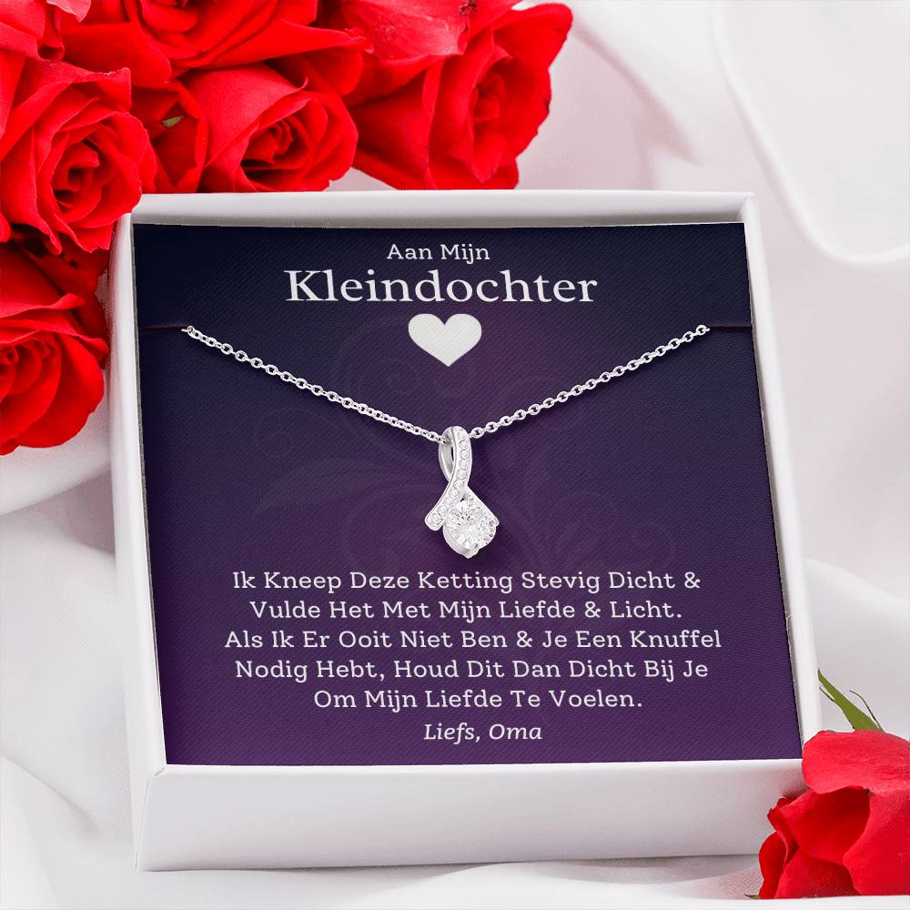 Aan Mijn Kleindochter - Als Ik Er Ooit Niet Ben - 14k Witgoud Ketting - CustomLove.nl