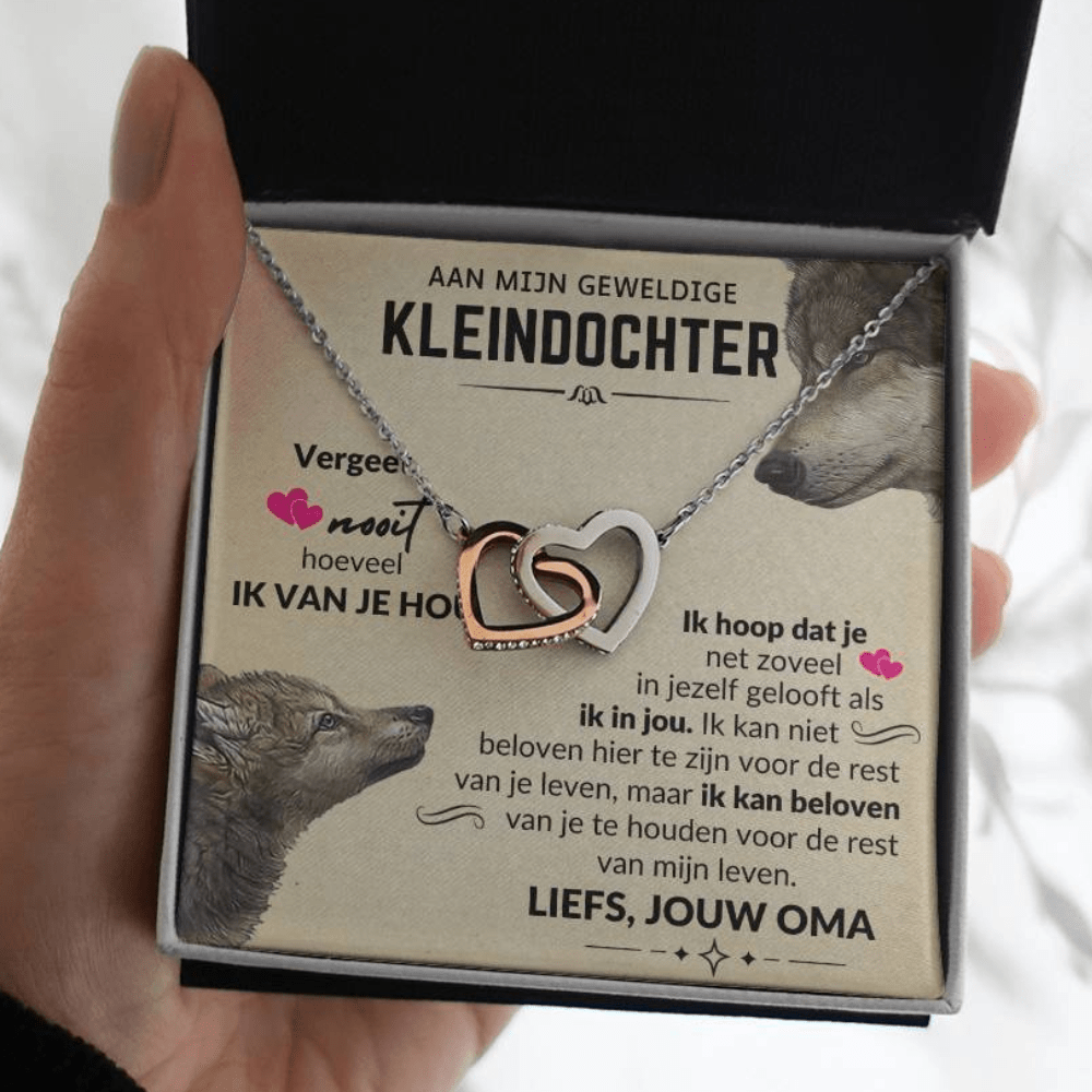 Aan Mijn Kleindochter - Harten ketting - Wolvin - CustomLove.nl