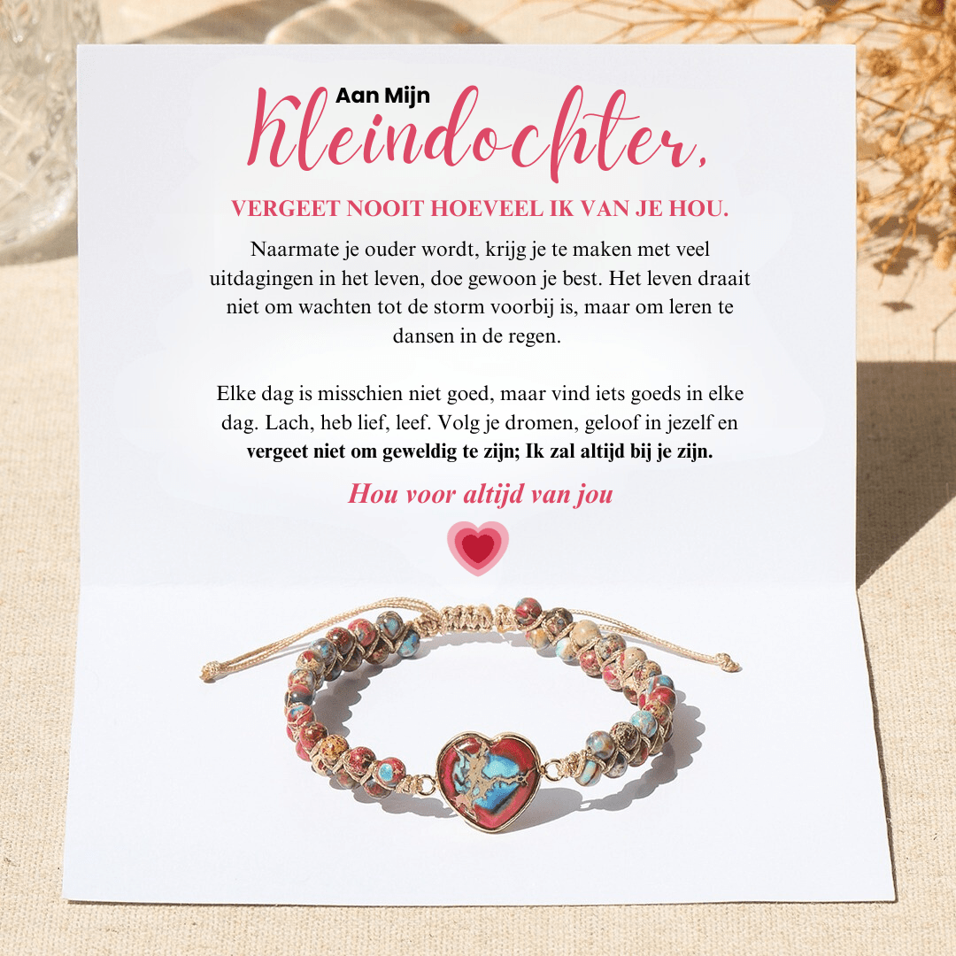 Aan Mijn Kleindochter - Hou voor altijd van jou - Jasper Hart Armband - CustomLove.nl