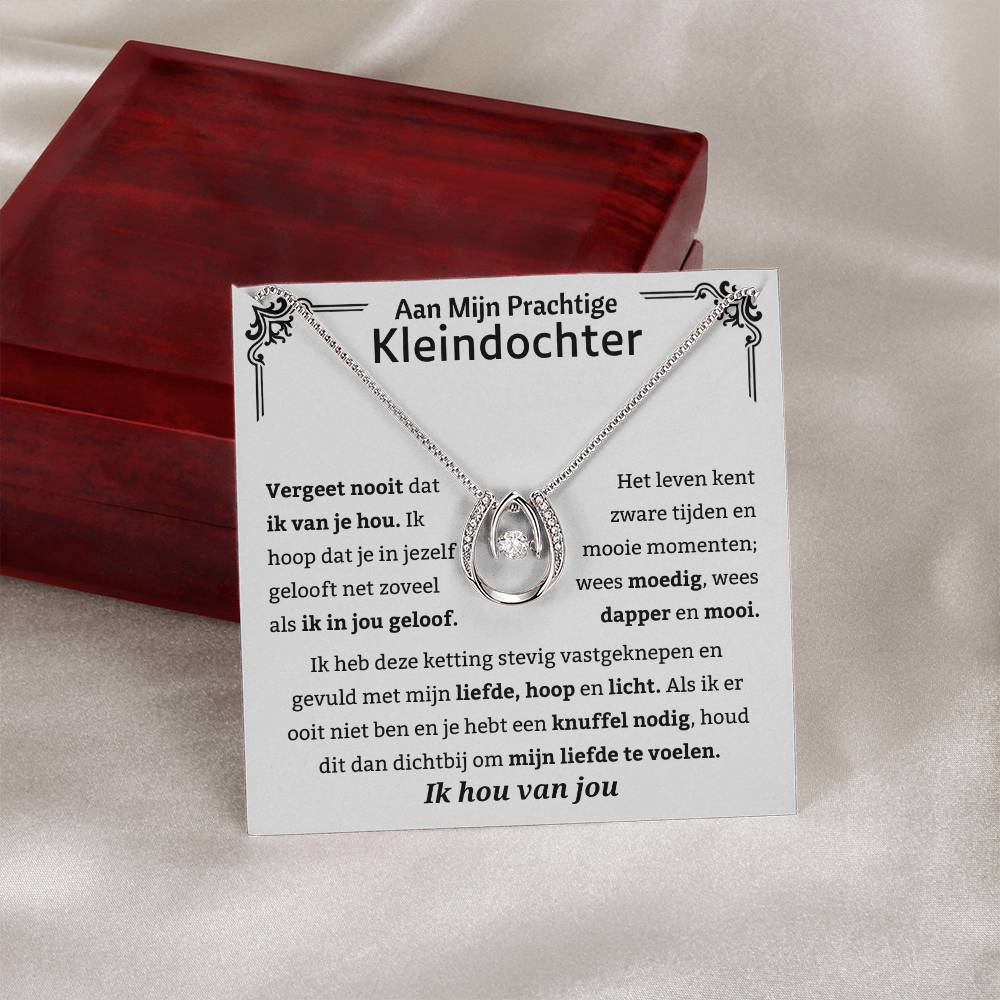 Aan Mijn Kleindochter - Wees Dapper En Mooi - Hoefijzer Ketting - CustomLove.nl