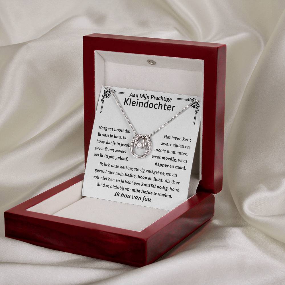 Aan Mijn Kleindochter - Wees Dapper En Mooi - Hoefijzer Ketting - CustomLove.nl