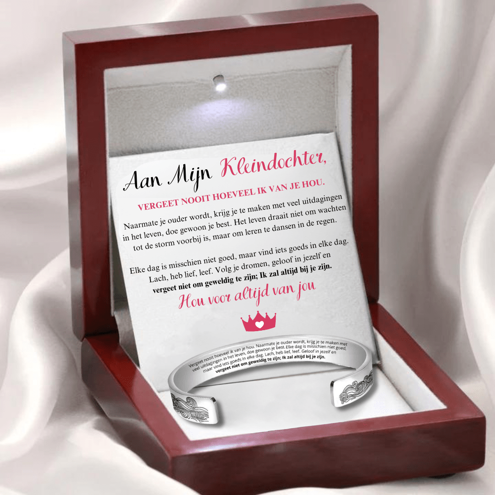 Aan Mijn Kleindochter | Ik Zal Altijd Bij Je Zijn | Gegraveerde Armband - CustomLove.nl