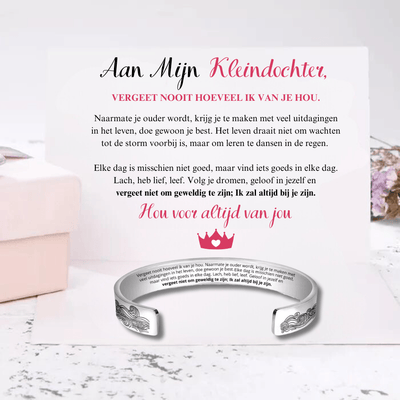 Aan Mijn Kleindochter | Ik Zal Altijd Bij Je Zijn | Gegraveerde Armband - CustomLove.nl