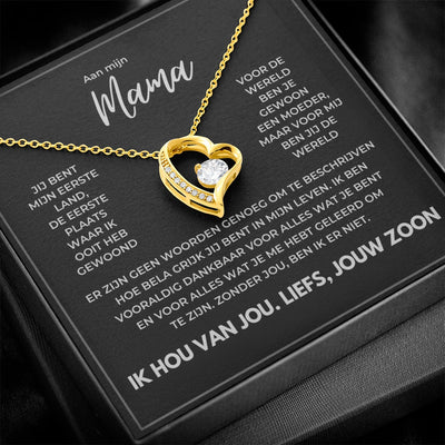 Aan Mijn Mama - Ik Hou Van Jou. Liefs, Jouw Zoon - Hart Ketting