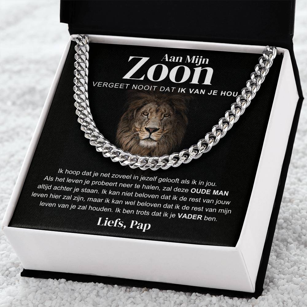 Aan Mijn Zoon - Geloof in Jezelf - Cuban Chain - CustomLove.nl