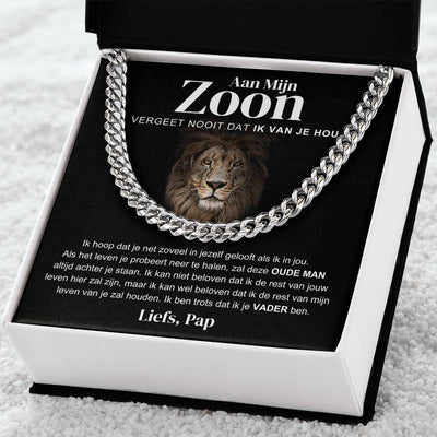 Aan Mijn Zoon - Geloof in Jezelf - Cuban Chain - CustomLove.nl
