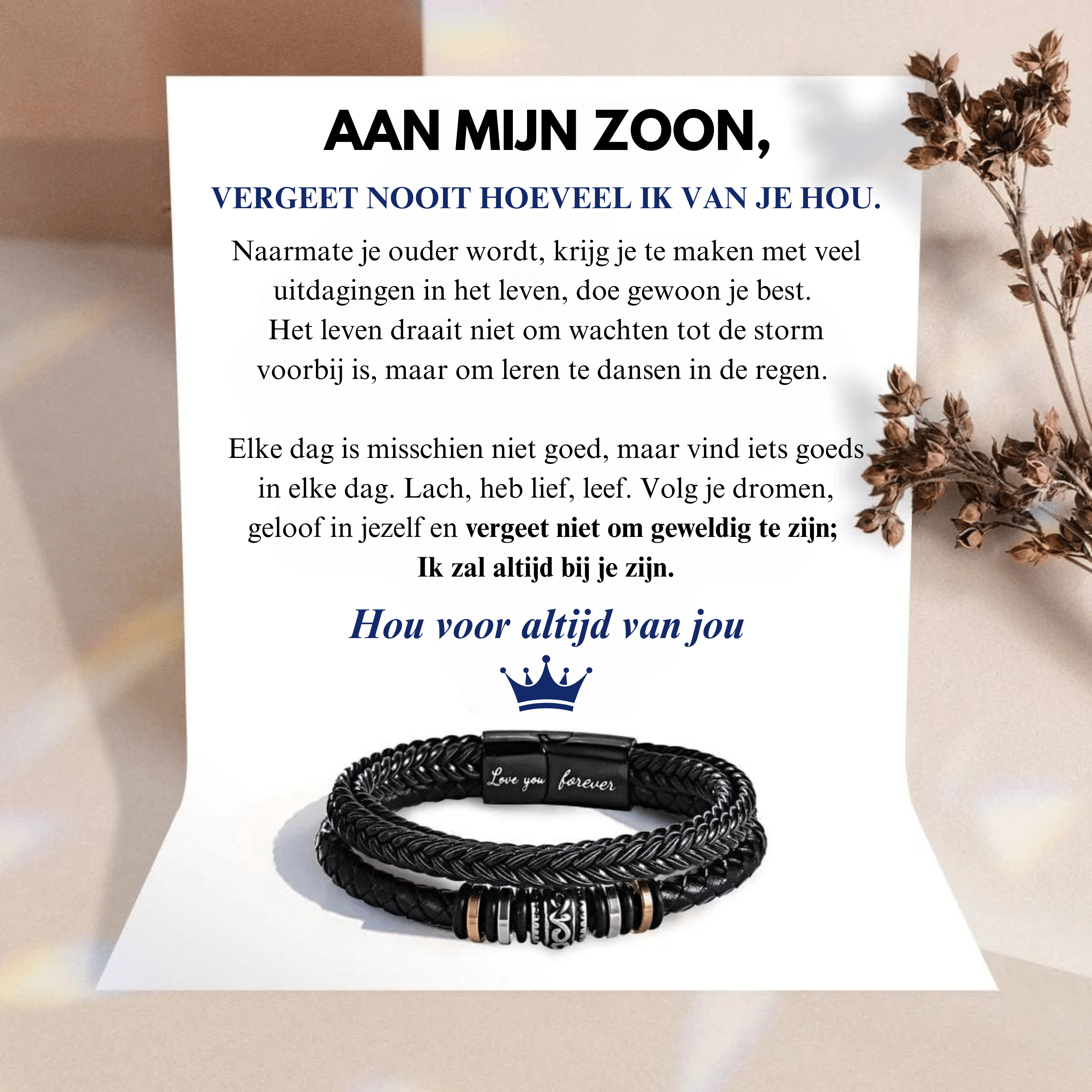 Aan Mijn Zoon - Hou Voor Altijd Van Jou - CustomLove.nl