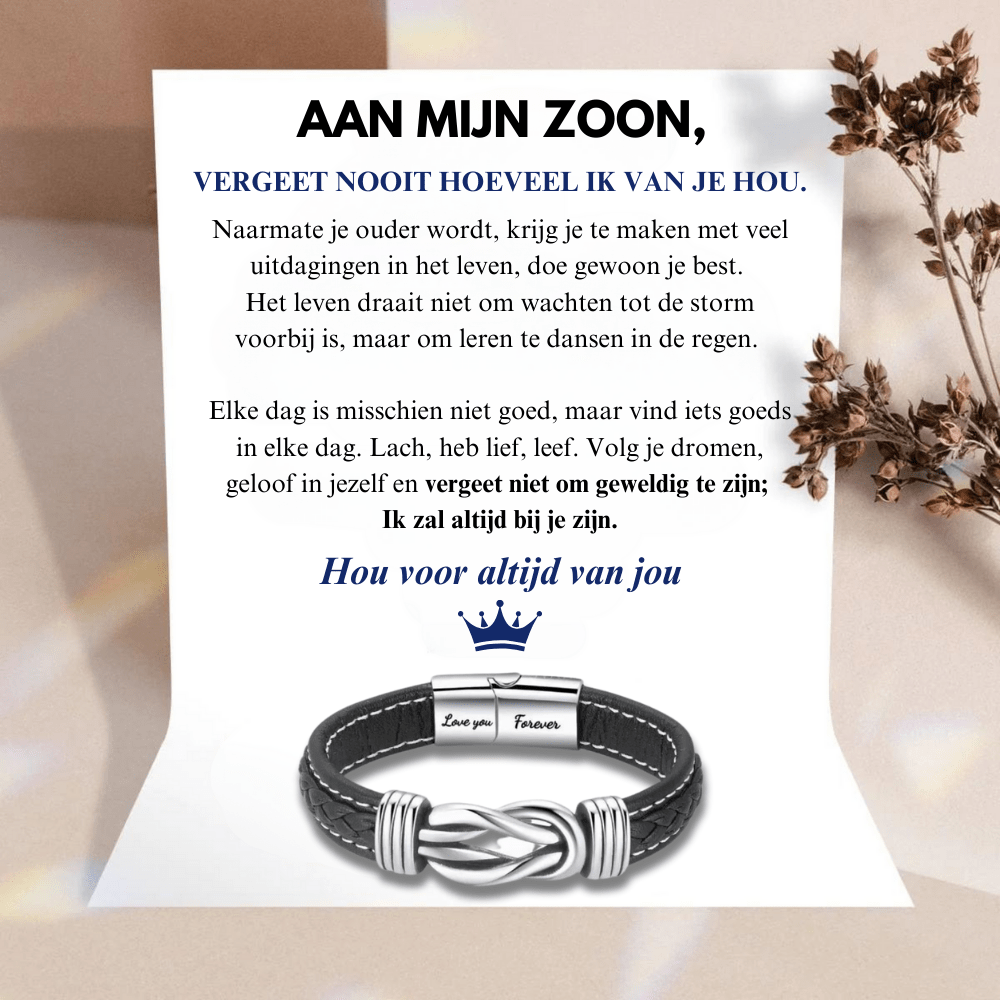 Aan Mijn Zoon - Ik hou voor altijd van jou - Infinity Armband - CustomLove.nl