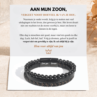 Aan Mijn Zoon - Kalmerende Lava Stenen Armband - CustomLove.nl