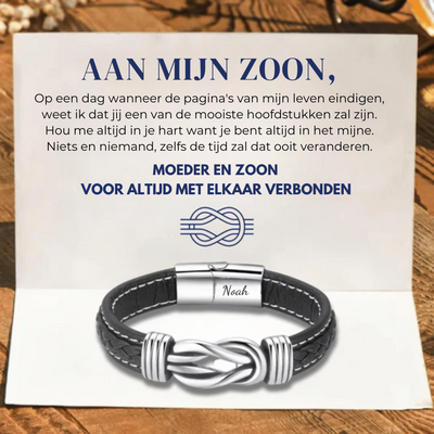 Aan Mijn Zoon - Moeder en Zoon Voor Altijd Met Elkaar Verbonden - Gepersonaliseerde Infinity Armband