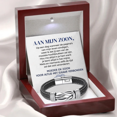 Aan Mijn Zoon - Moeder en Zoon Voor Altijd Met Elkaar Verbonden - Gepersonaliseerde Infinity Armband