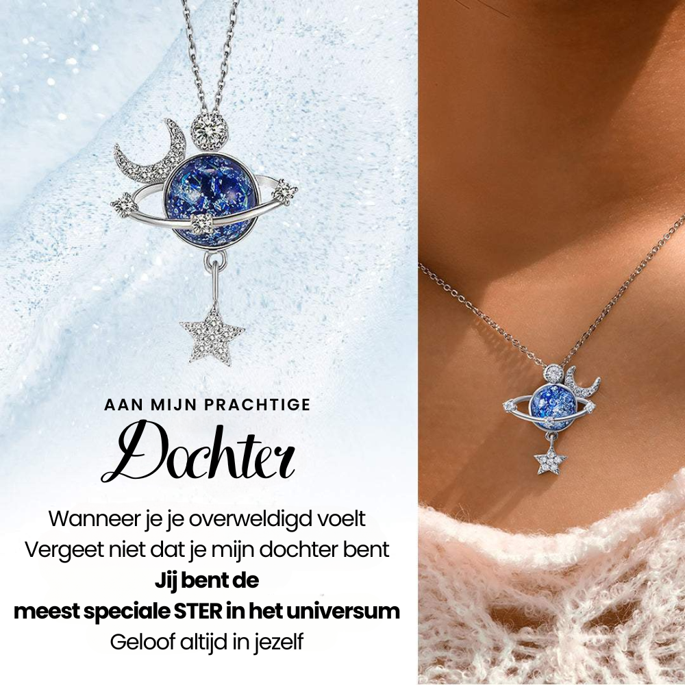 Dochter | Speciale Ster | Sterling Zilver Ketting | Gratis Ring