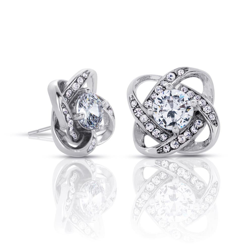 Diamant Knot Oorbellen - CustomLove.nl
