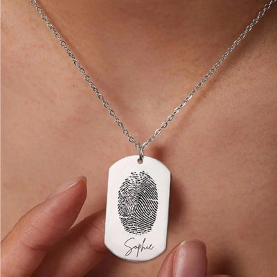 Gepersonaliseerde Vingerafdruk Ketting Met Naam - Moederdag Cadeaus