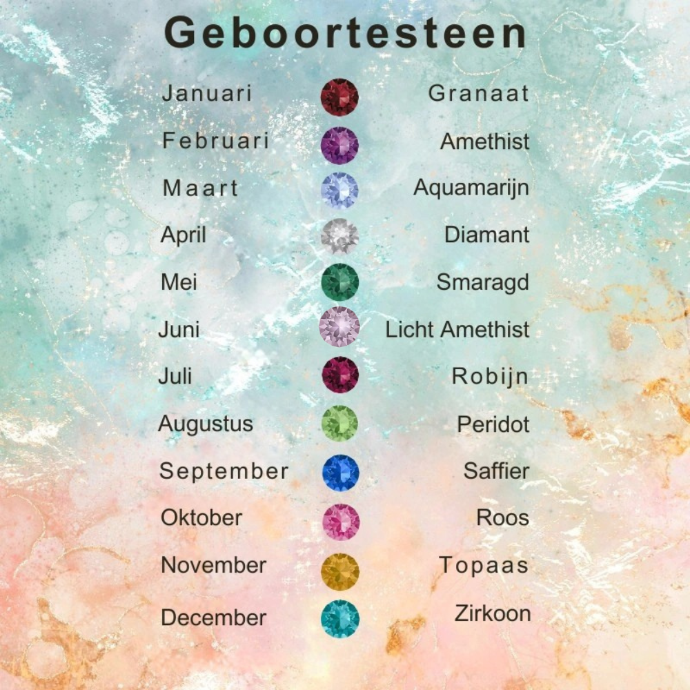 Aan Mijn Vrouw - Geboortesteen Hartketting