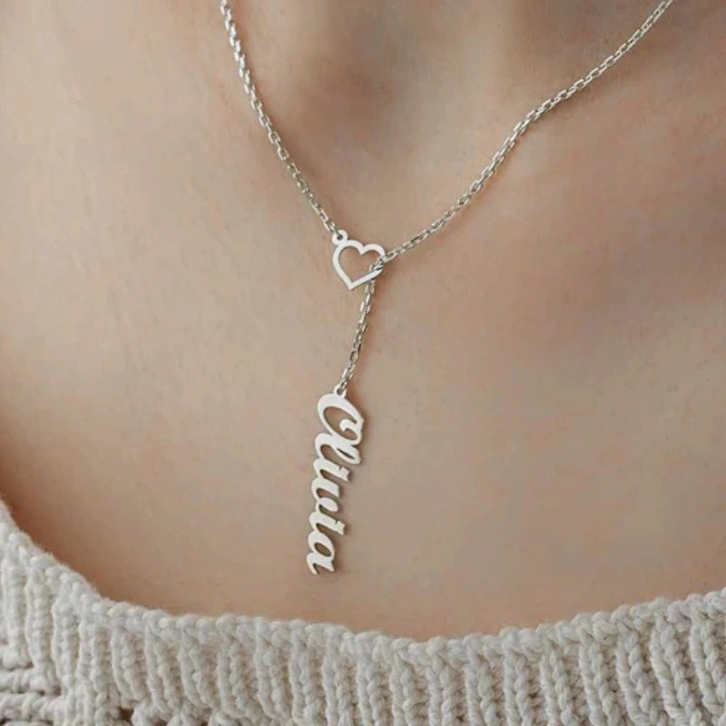 Gegraveerde Hart Gepersonaliseerde Ketting Met Namen - Cadeaus Voor Haar