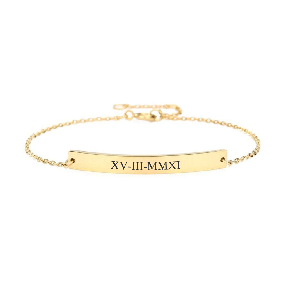 Gegraveerde Dames Armband Met Romeinse Cijfers - CustomLove.nl