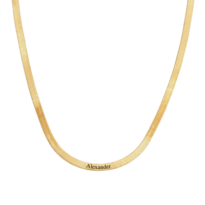 Gegraveerde Snake Ketting - CustomLove.nl