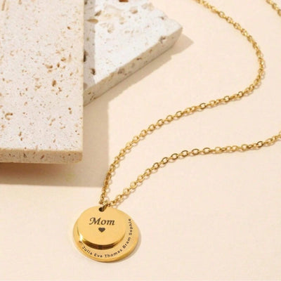 Gepersonaliseerde Dubbellaags Rond Ketting Met Namen - Moederdag Cadeaus