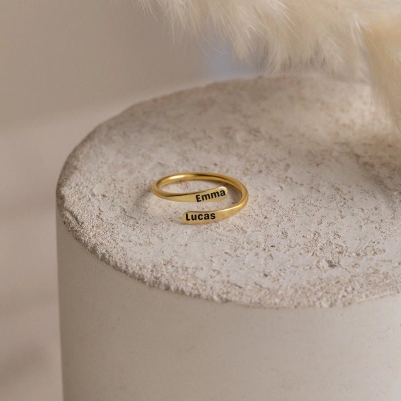 Gepersonaliseerde Gegraveerd Open Stijl Ring - CustomLove.nl