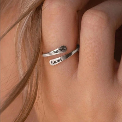 Gepersonaliseerde Gegraveerd Open Stijl Ring - CustomLove.nl