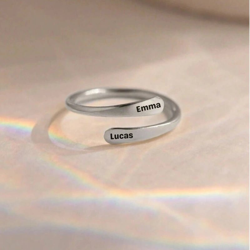 Gepersonaliseerde Gegraveerd Open Stijl Ring - CustomLove.nl