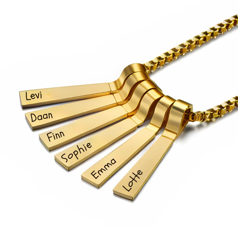 Gepersonaliseerde Gegraveerde Hanger Ketting Met Namen - Cadeau Voor Haar