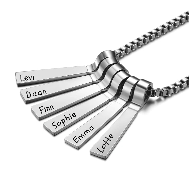 Gepersonaliseerde Gegraveerde Hanger Ketting Met Namen - Cadeau Voor Haar