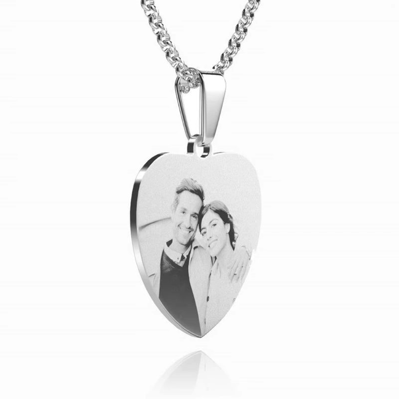 Gepersonaliseerde Gegraveerde Hartvormige Ketting Met Foto