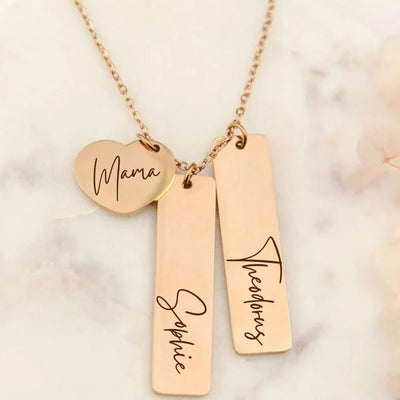 Gepersonaliseerde Hart Bar Naam Ketting - Moederdag Cadeaus