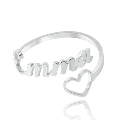 Gepersonaliseerde Hart Design Ringen Voor Dames Met Naam
