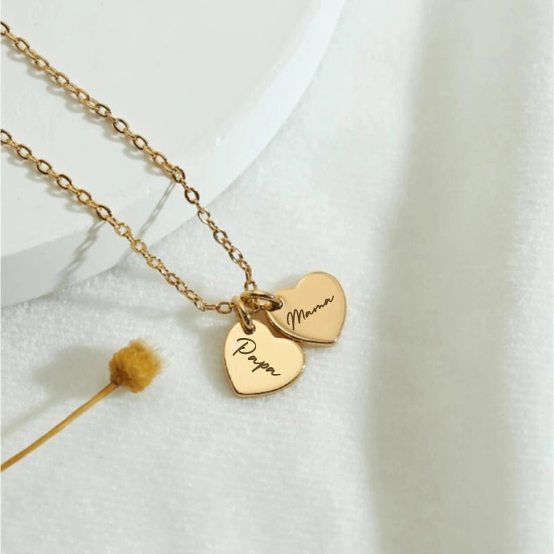 Gepersonaliseerde Hart Hanger Ketting Met Namen - Cadeaus Voor Haar